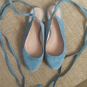 Madewell shoes, ballet flats with ties